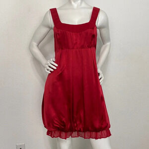 A/X Armani Exchange Red Romantic Silk Party Preppy Bubble Mini Dress Size 4